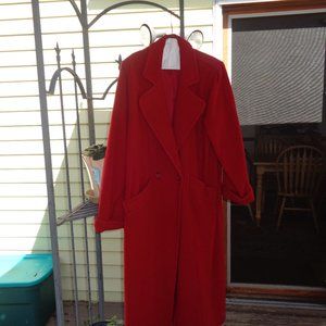 WOMAN'S L.L. BEAN REGULAR SIZE 14  WOOL SHELL, LONG FULL LENGTH DRESS COAT
